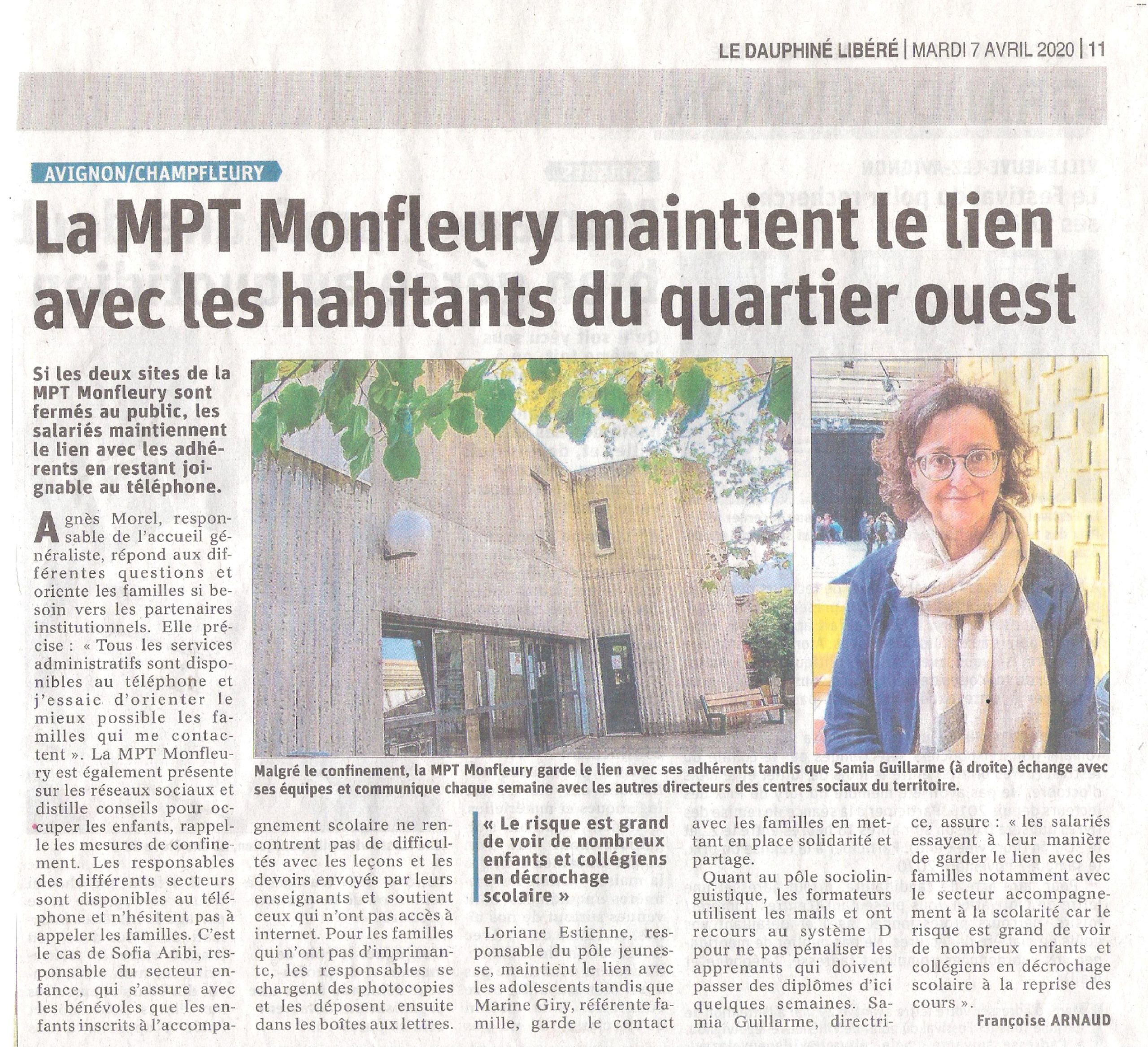 La MPT Monfleury maintient le lien avec les habitants du quartier ouest